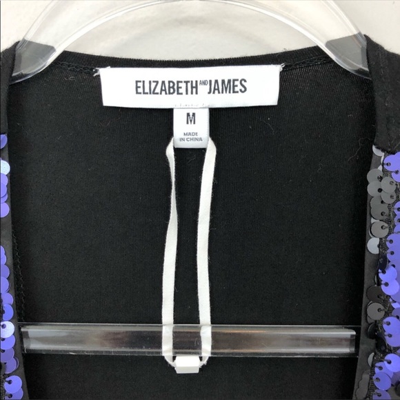 Elizabeth and James Blue and Black Sequin Tank Top - Picture 5 of 10